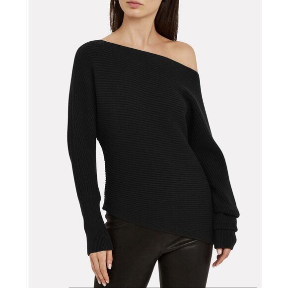Intermix Exclusive Sweaters - NWT Intermix Exclusive Jacquline Off Shoulder Wool Cashmere Sweater Black Size L